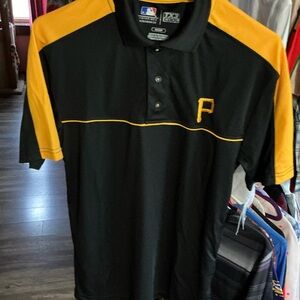Black and Gold Men's Polo Shirt- Pirates